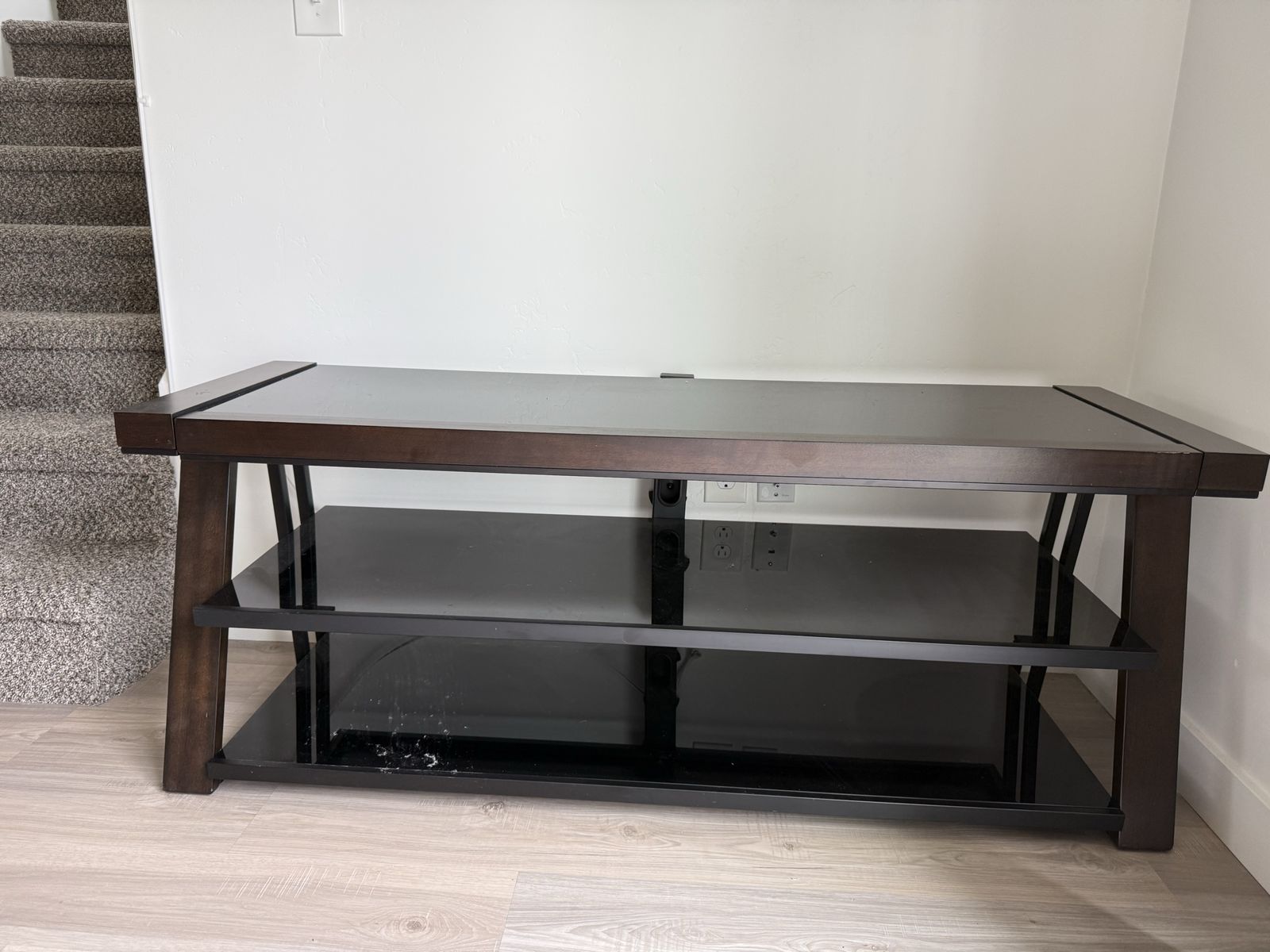Glass and Wood Entertainment Center