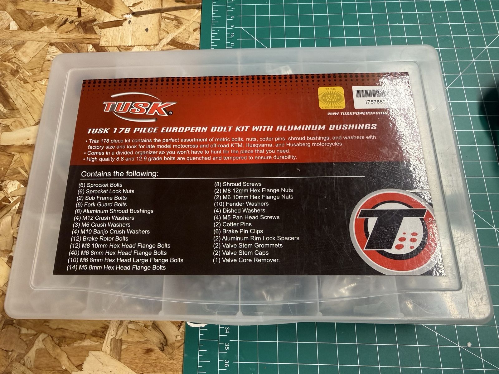 Tusk 178 Piece European Bolt Kit with Aluminum Bushings Motorcycle Hardware Set