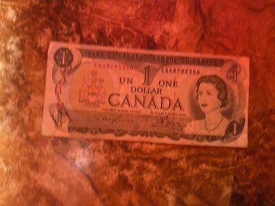 1973 Canadian $1 bill