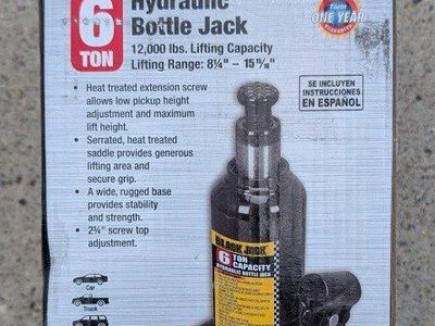 Brand New-Black Jack 6 Ton Hydraulic Bottle Jack 12,000 lbs Capacity