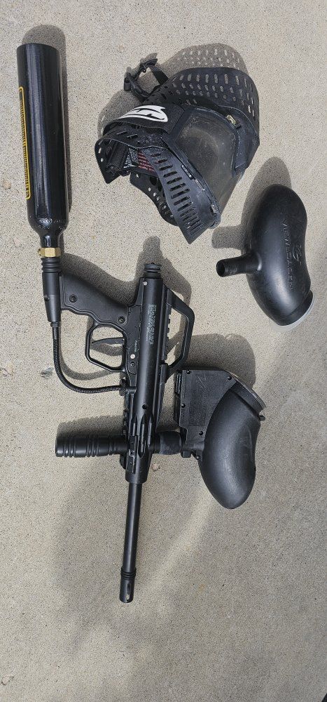 Paintball gun and gear