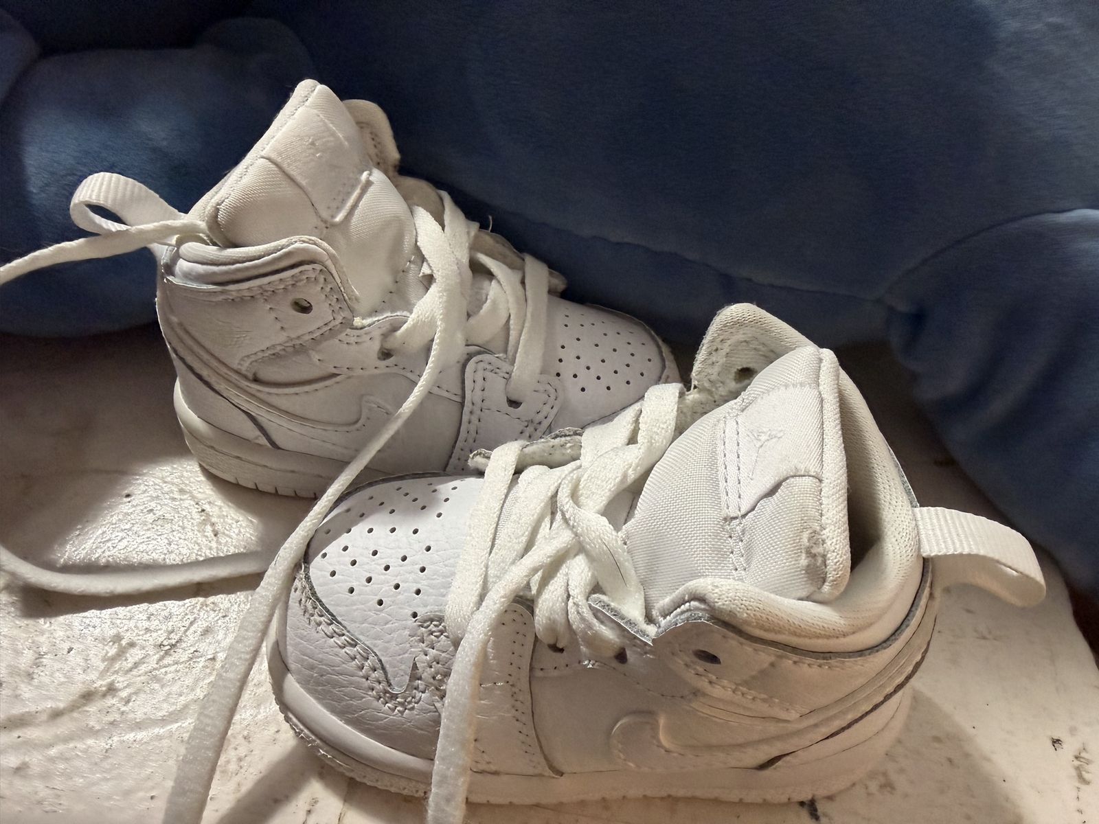 Nike Air Jordan 1 Mid White Toddler Shoes Size 4C High Top Sneakers