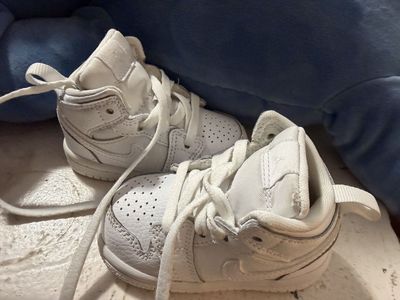 Nike Air Jordan 1 Mid White Toddler Shoes Size 4C High Top Sneakers