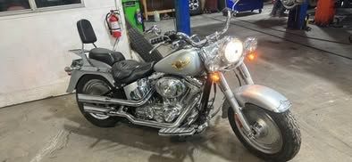 2005 Harley-Davidson Fat Boy Motorcycle - Silver with Chrome Accents