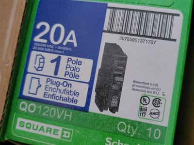 Square D-20A Single Pole breakers
