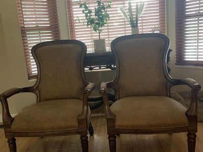 Beautiful Upholstered Arm Chairs (2)