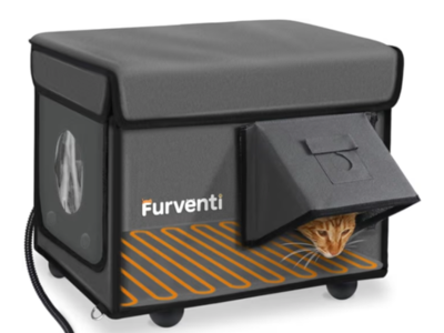 Outdoor Heated Cat House, insulated weatherproof feral cat shelter,