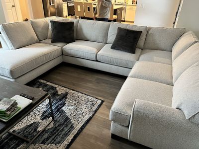 Large Modular Sectional Couch – Modern Light Gray