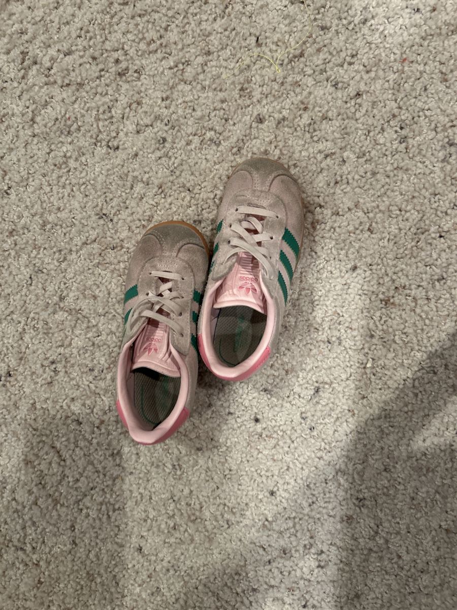Adidas Gazelle Toddler Sneakers Pink Green Suede Shoes Size 10K