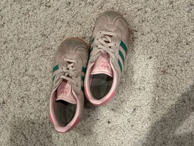 Adidas Gazelle Toddler Sneakers Pink Green Suede Shoes Size 10K