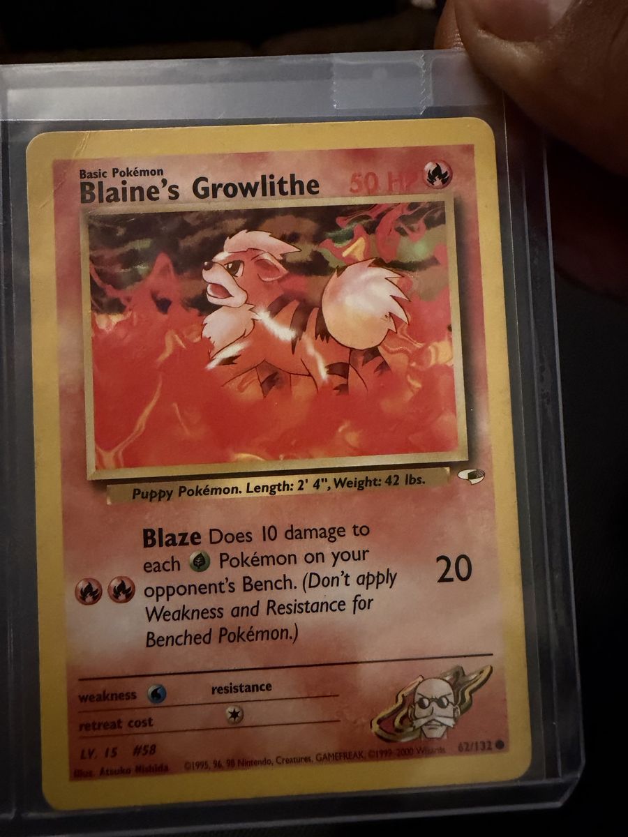 Pokemon Card - Blaine's Growlithe 62/132 Gym Challenge