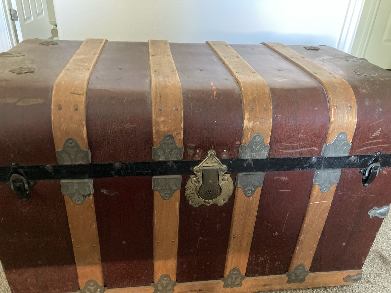 Antique Excelsior Steamer Trunk