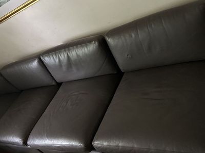 High Quality leather 4 seat sectional couch Gray