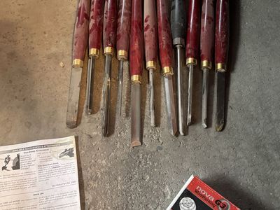 WoodRiver Wood Lathe Chisel Set & Teknatool Nova G3 Woodturning Chuck