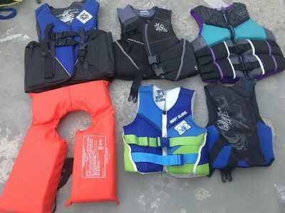 Multiple LIFE VEST and NEOPRENE YOUTH, adult and Kayak vest $10-$30 each