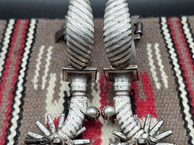 Rare Vintage Les Garcia Spurs With Heavy Sterling Inlay
