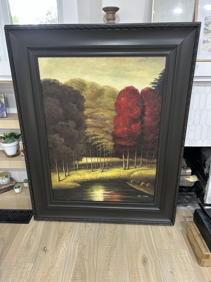Large painting with frame 63”x51”
