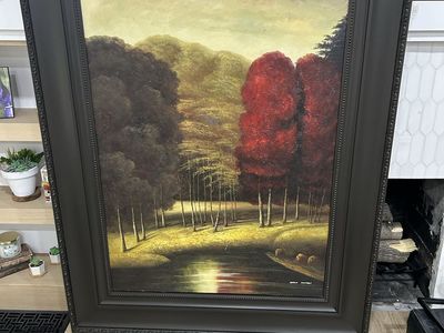 Large painting with frame 63”x51”