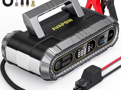 AVAPOW 4000A Jump Starter with 150 PSI Air Compressor - 24000mAh Power Bank & LED Light for Gas & Diesel