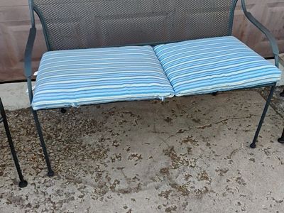 Wrought Iron Bench With Cushion