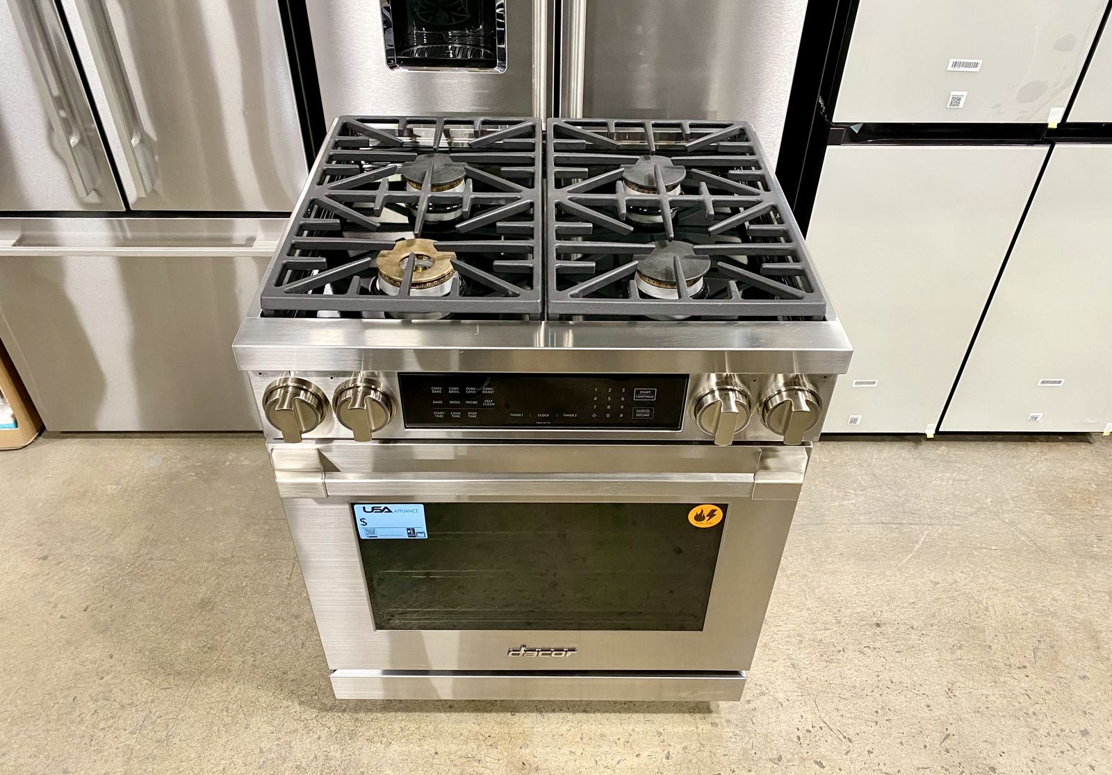 DACOR PRO STYLE 30 INCH DUAL FUEL STAINLESS STEEL RANGE