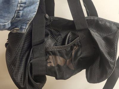 Puma Black Mesh Duffle Gym Bag with Shoulder Strap