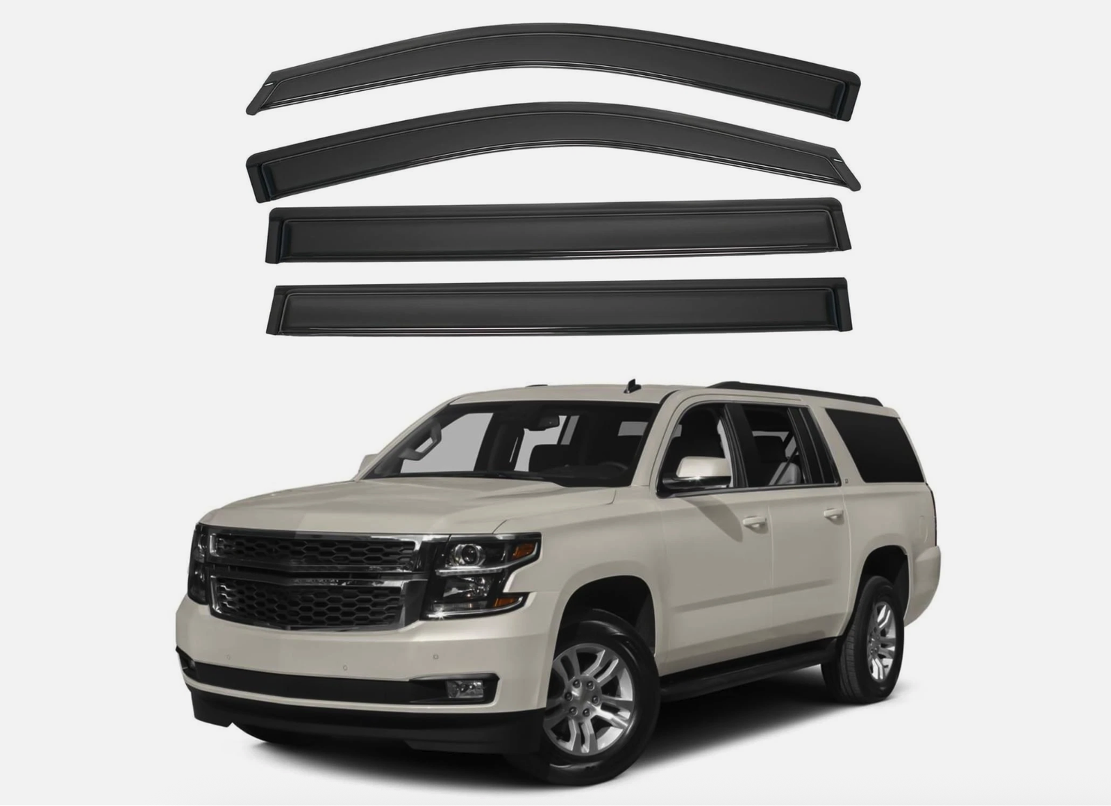Smoke Window Visors For 2015-2020 Chevy Suburban GMC Yukon XL Escalade ESV