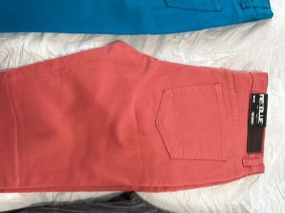 Neo Blue Men's Skinny Jeans Size W32 - Coral, Turquoise, Pinstripe