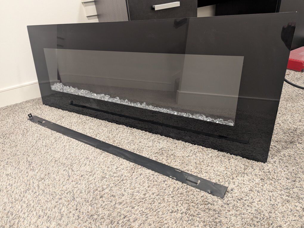 Electric Heated Fireplace and Wall Mount Bar 54"