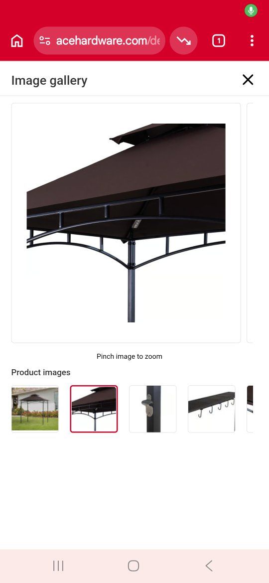 Outdoor Metal Frame Gazebo Canopy with Hooks - Brown, 10x10 ft.
