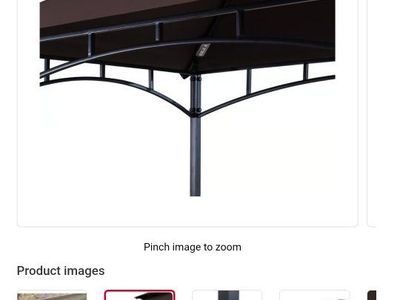 Outdoor Metal Frame Gazebo Canopy with Hooks - Brown, 10x10 ft.