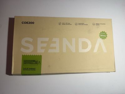SEENDA COE200 Ergonomic Wireless Keyboard and Mouse Combo White Bluetooth 2.4G NEW