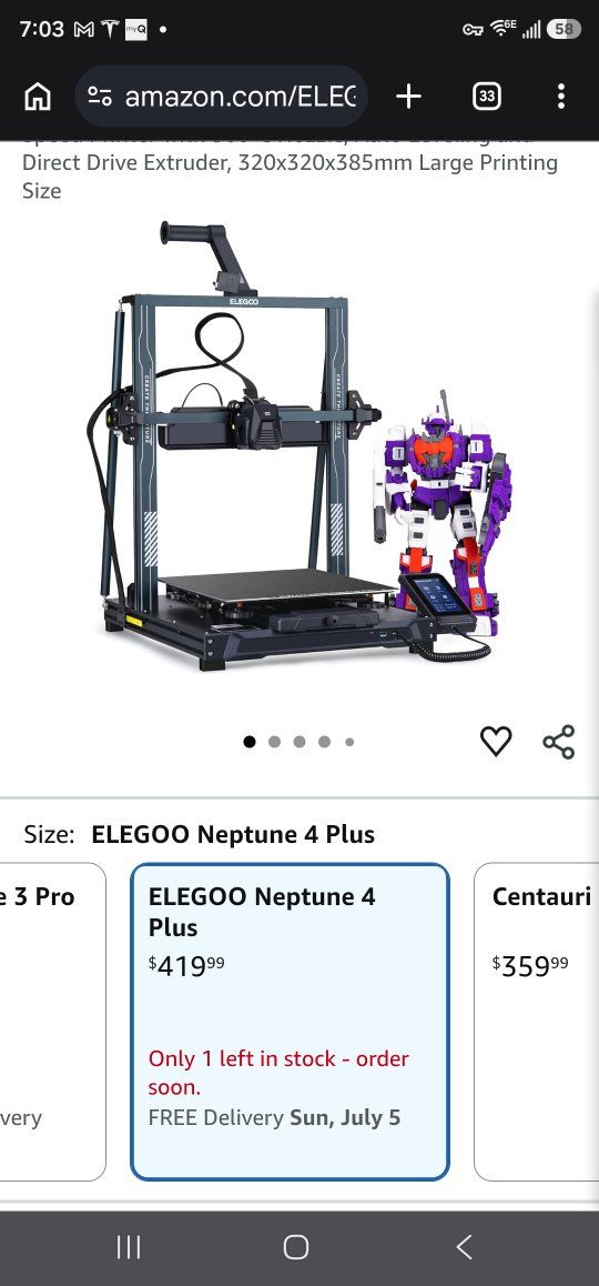 ELEGOO Neptune 4 Plus 3D Printer