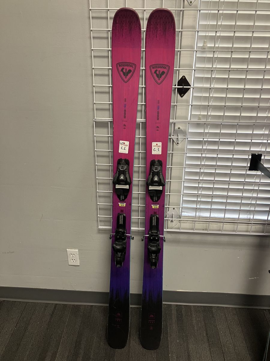 Lightly Used Rossignol Sender Free 100 170cm Skis w/ Atomic Strive 13 Demo Bindings