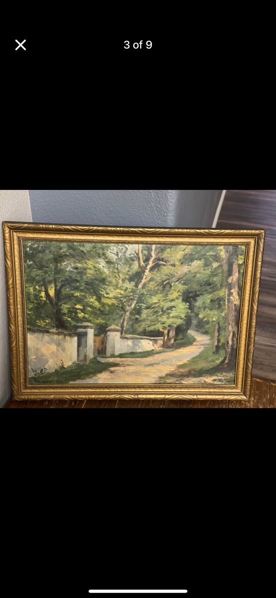 $10600!! Oil Painting Antique 1902 Fritz Wucheter