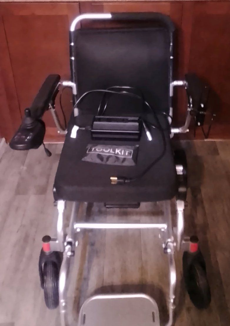 portable electric wheelchair folds up