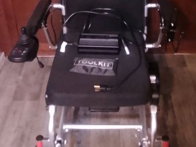 portable electric wheelchair folds up