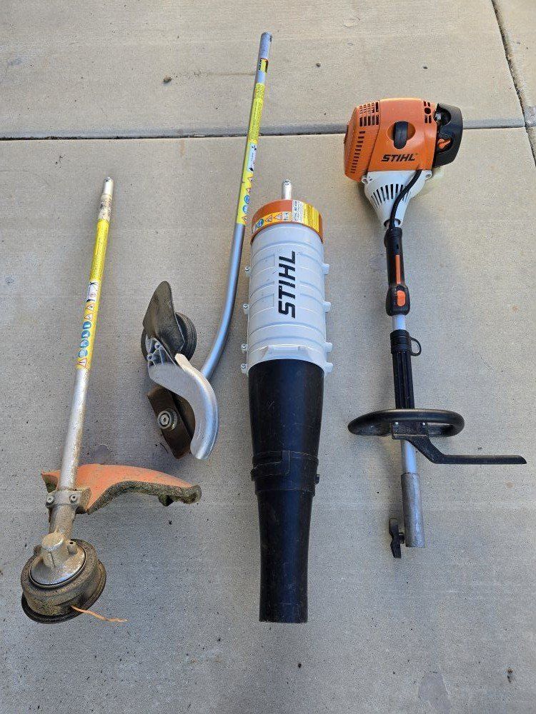 Stihl Kombi System w/ trimmer, blower and edger.