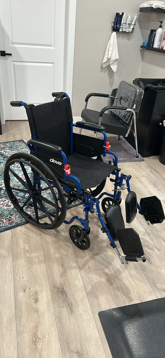 Drive brand black/Blue Manual Wheelchair - Lightweight, Foldable