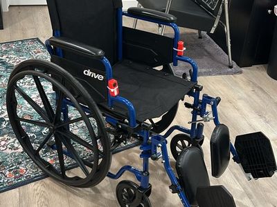 Drive brand black/Blue Manual Wheelchair - Lightweight, Foldable