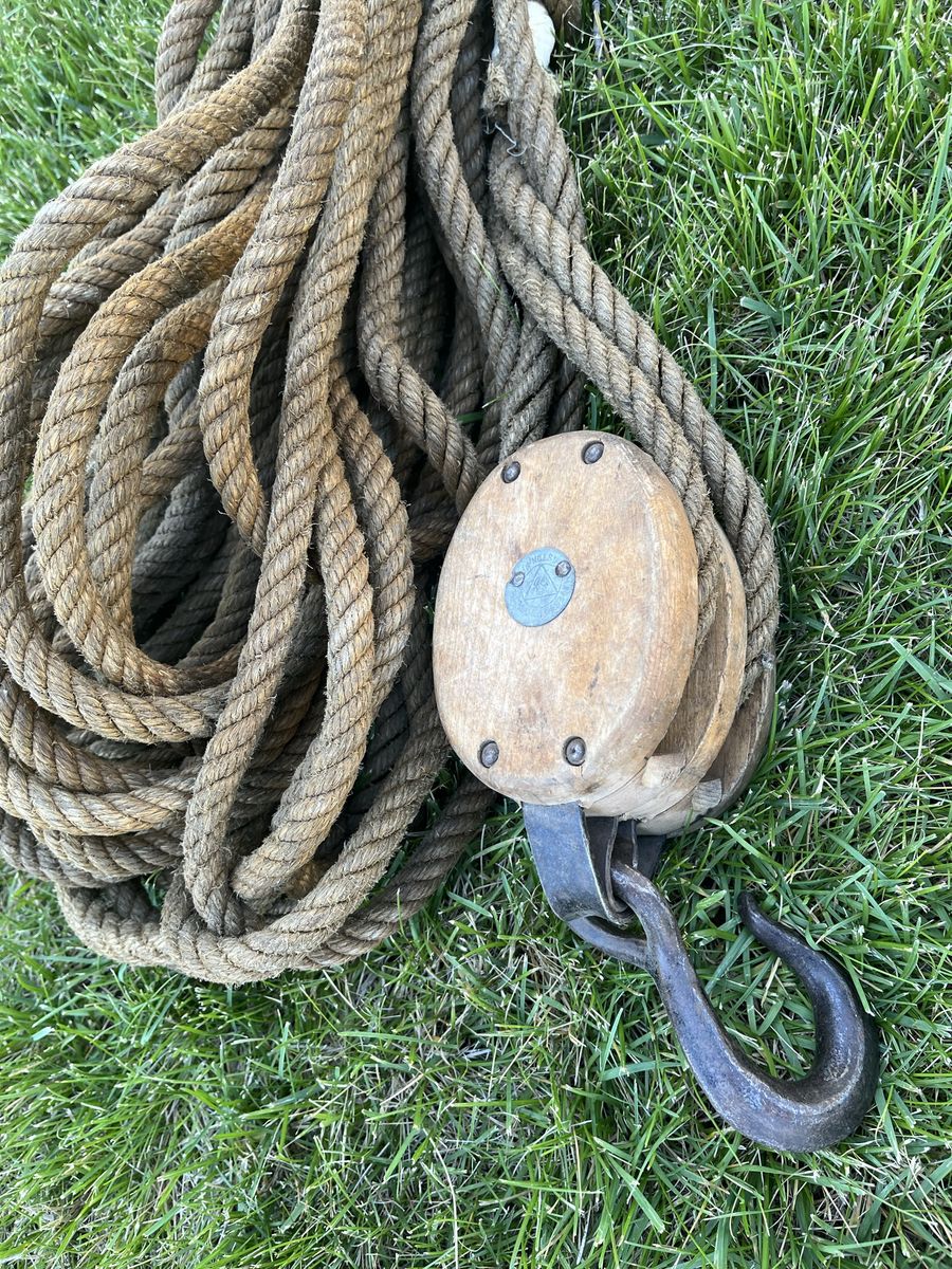 Awesome Antique Large Block and Tackle - Use It or Display It