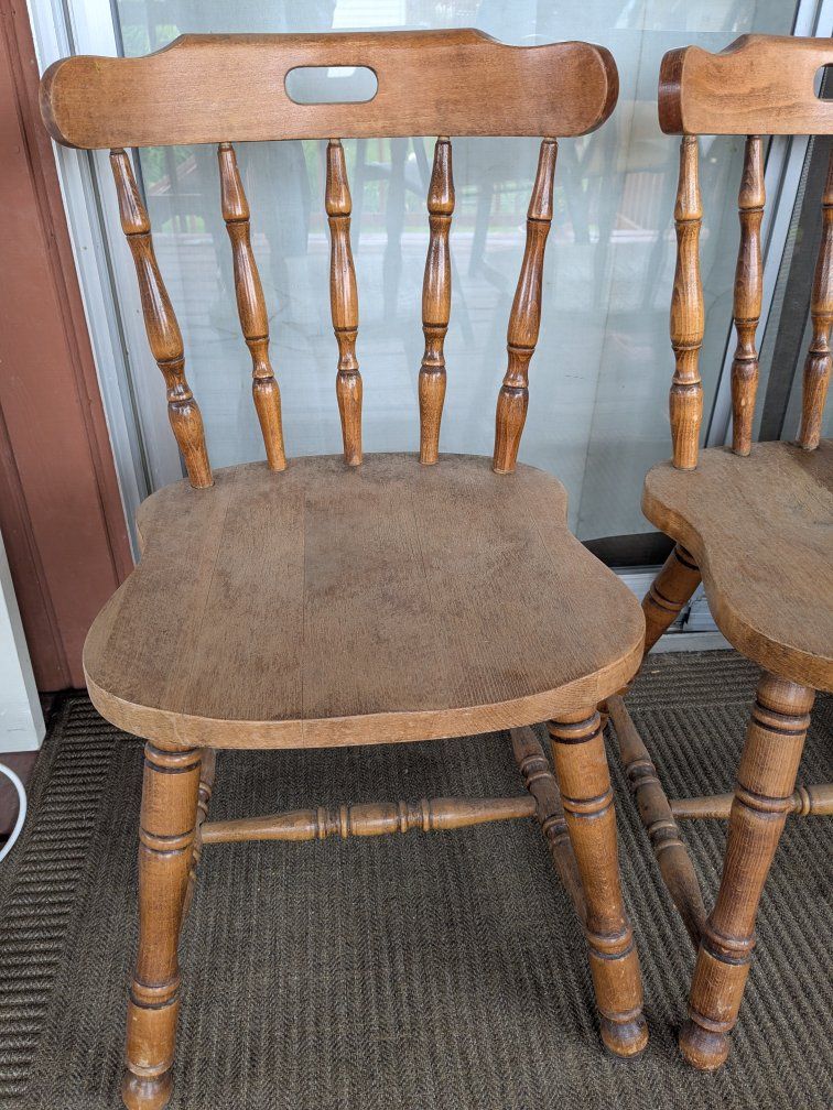 pair of vintage wood chairs