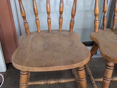 pair of vintage wood chairs