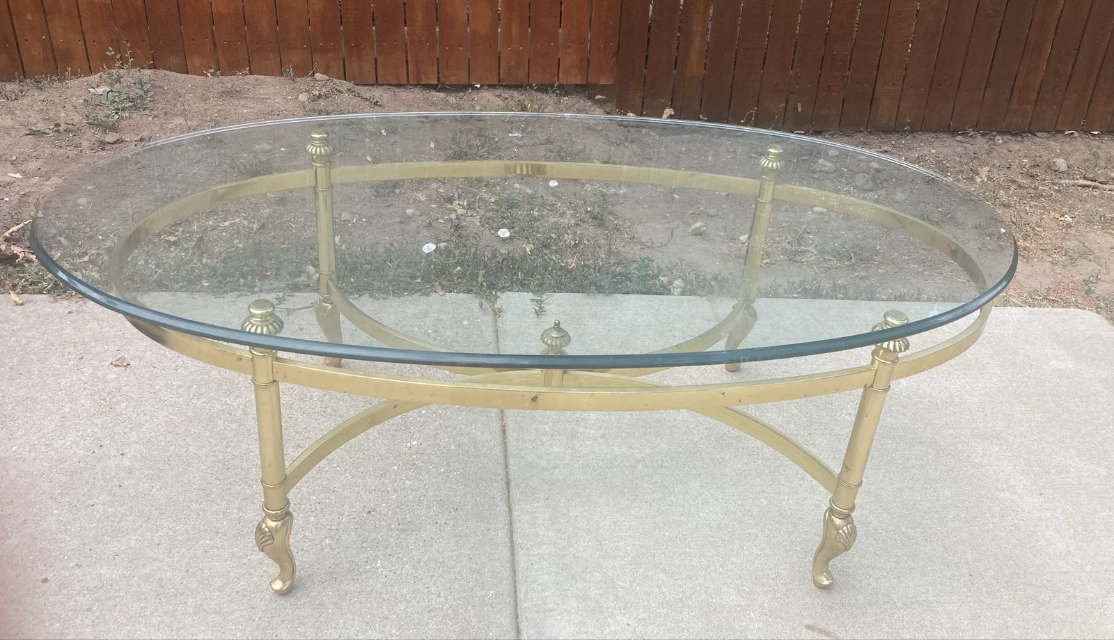 1980’s Vintage Brass & Glass Oval Coffee Table - Elegant Living Room Centerpiece
