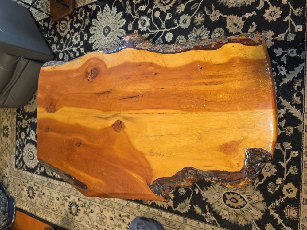 Rustic wooden coffee table