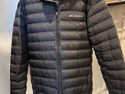 Columbia Black Puffer Jacket Men's Size L - Omni-Heat Warmth, Good Condition
