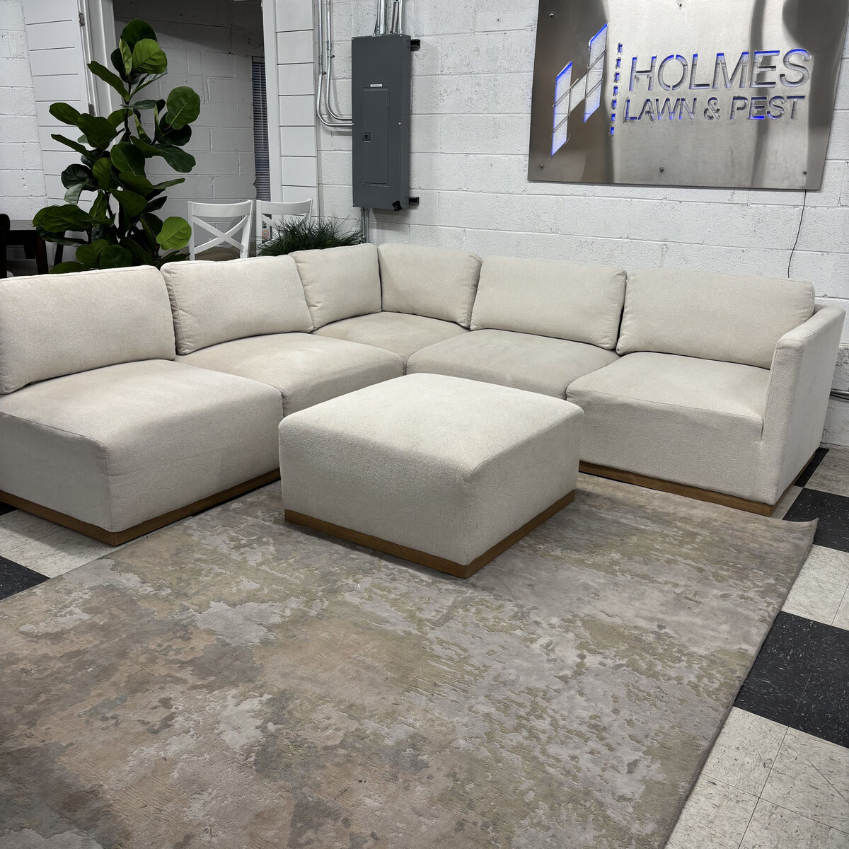 HENREDON MURPHY FABRIC 6-PIECE MODULAR SECTIONAL W/ OTTOMAN!!