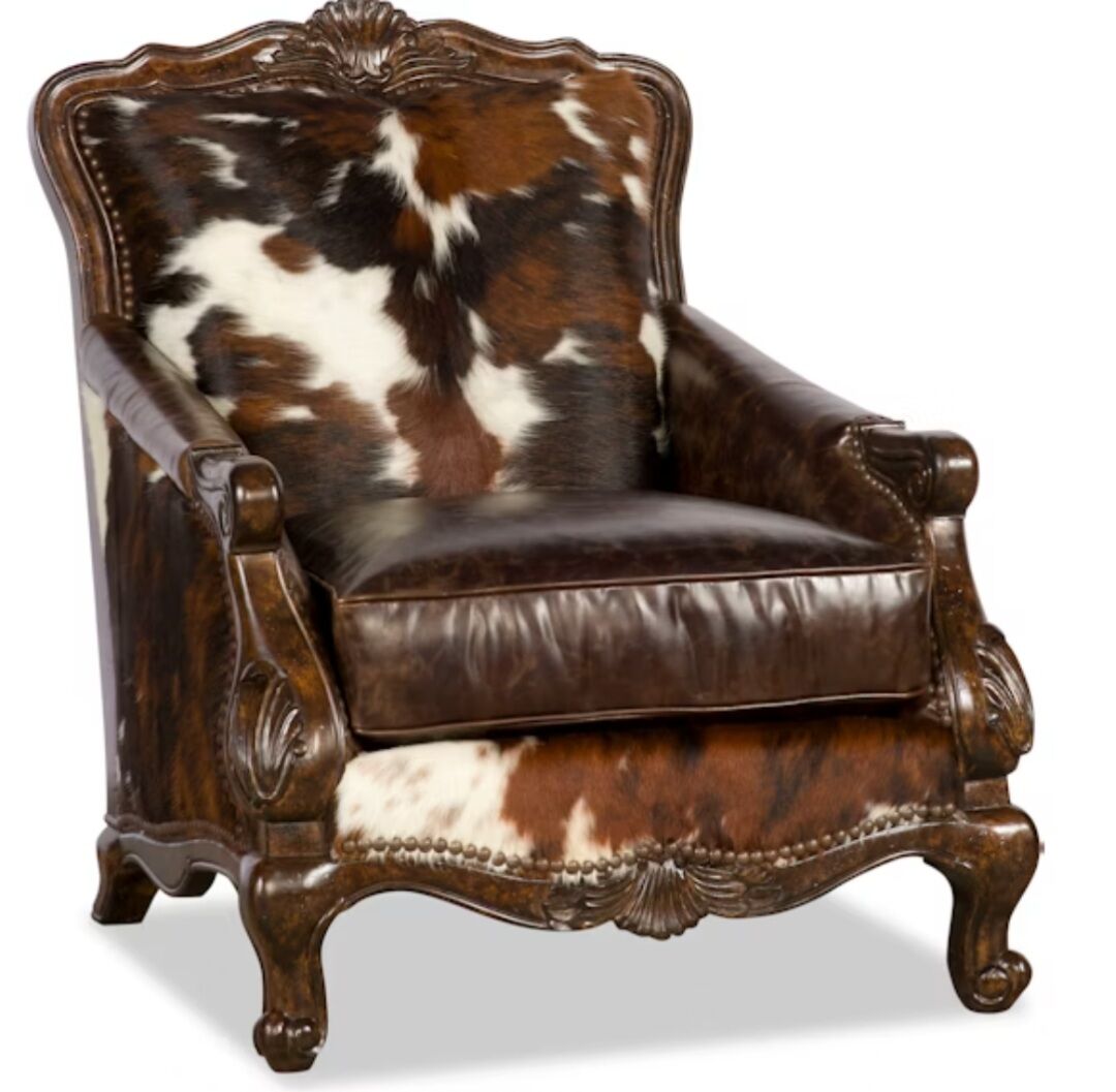 High End Paul Robert Buckley Chair in Tricolor Cowhide