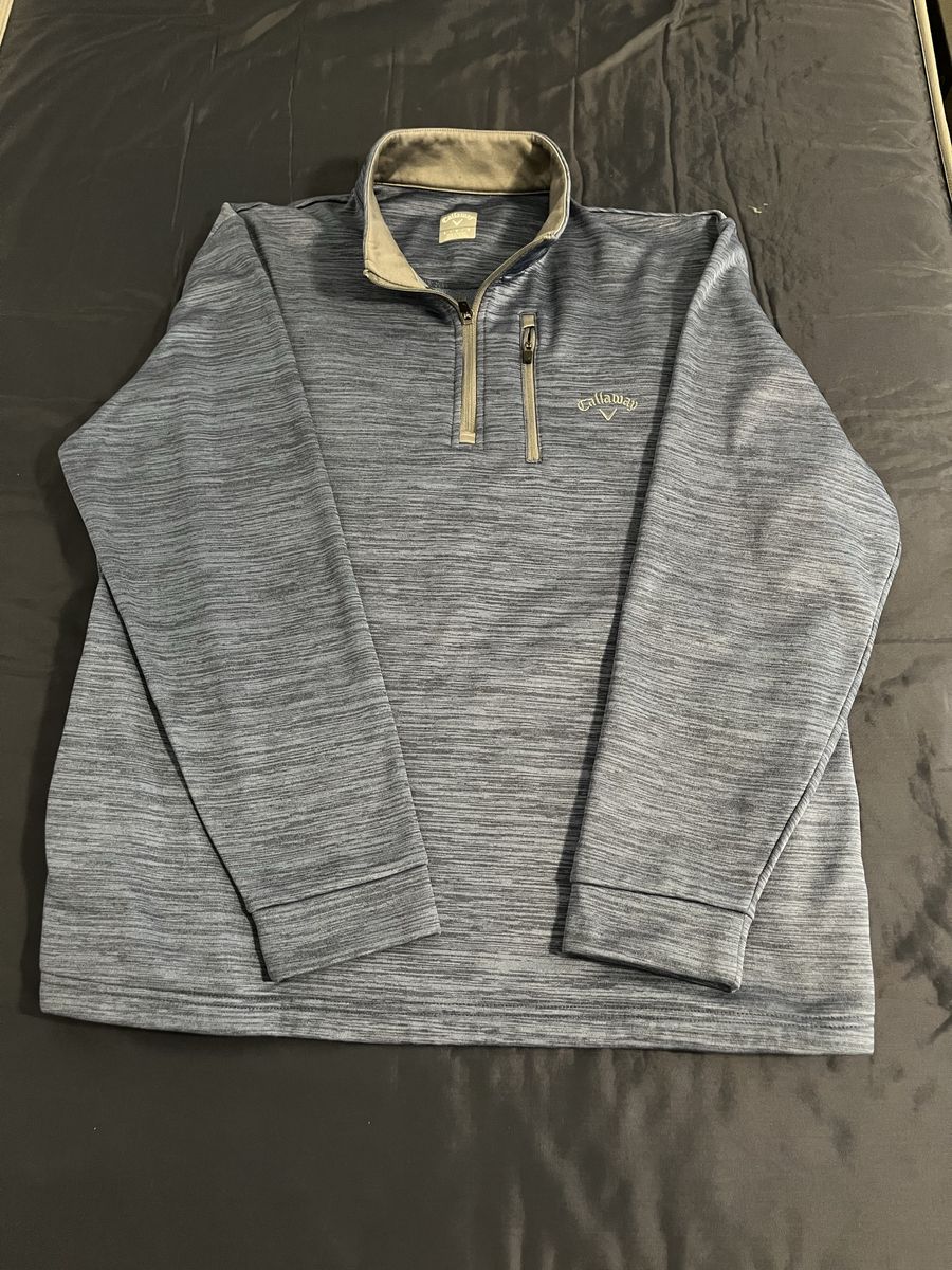 Callaway Men's Blue Heather 1/4 Zip Pullover Jacket Size Large