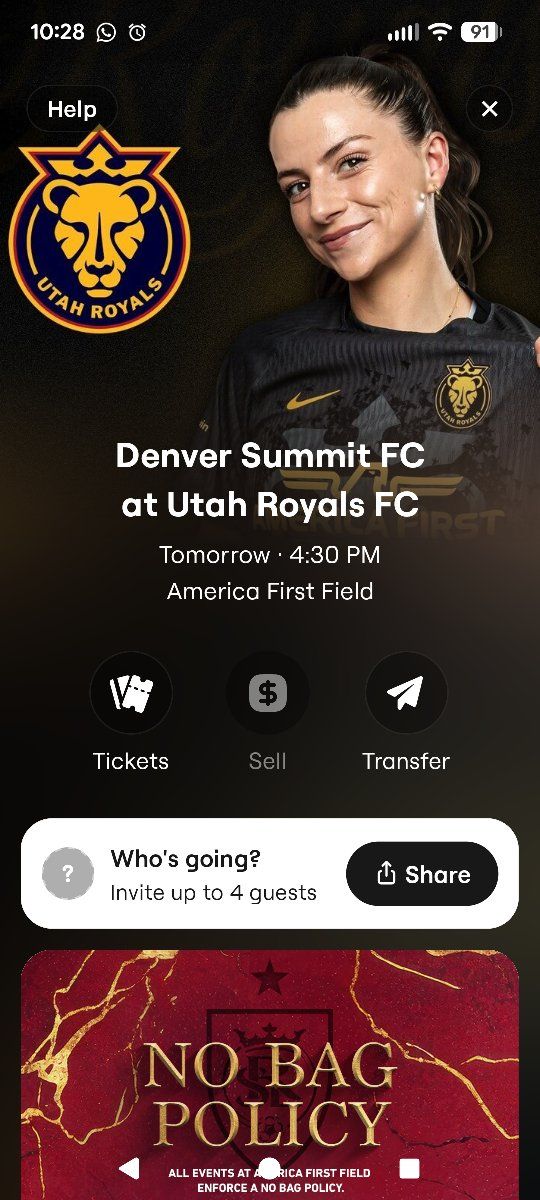 4 center field lower level Utah Royals May 22 vs Denver
